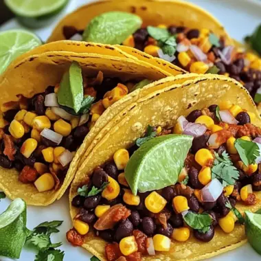Black Bean Corn Vegetarian Tacos