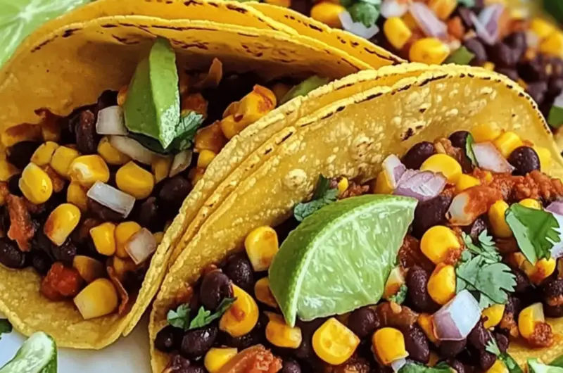 Black Bean Corn Vegetarian Tacos