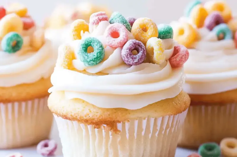 Cereal and Milk Cupcakes with Cereal Milk Buttercream