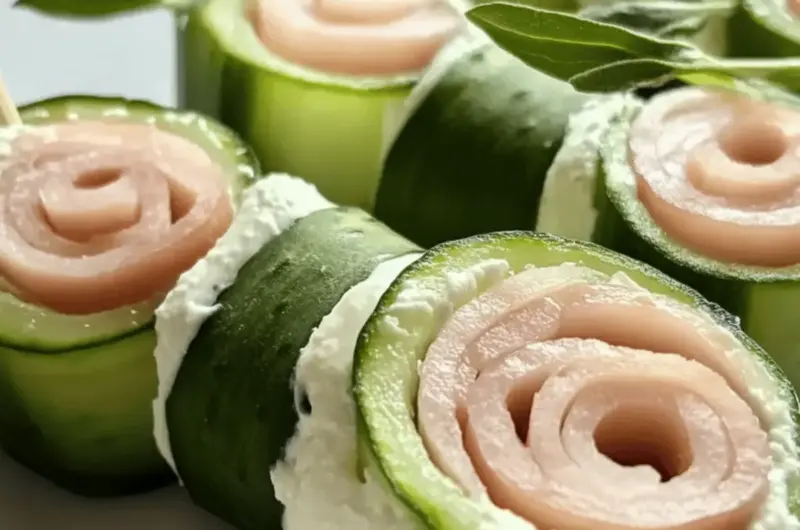 Ham & Cream Cheese Cucumber Rolls