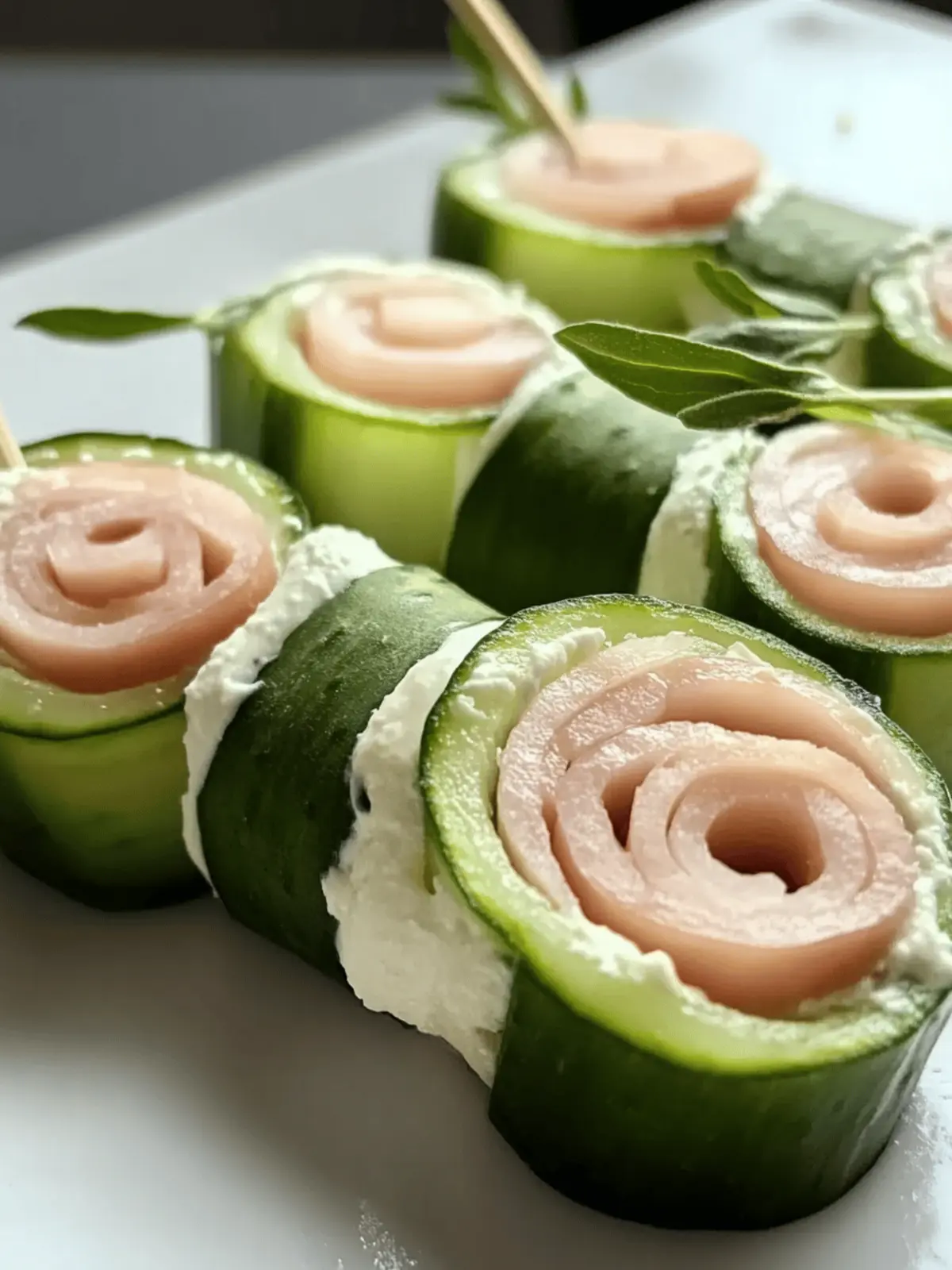Ham & Cream Cheese Cucumber Rolls