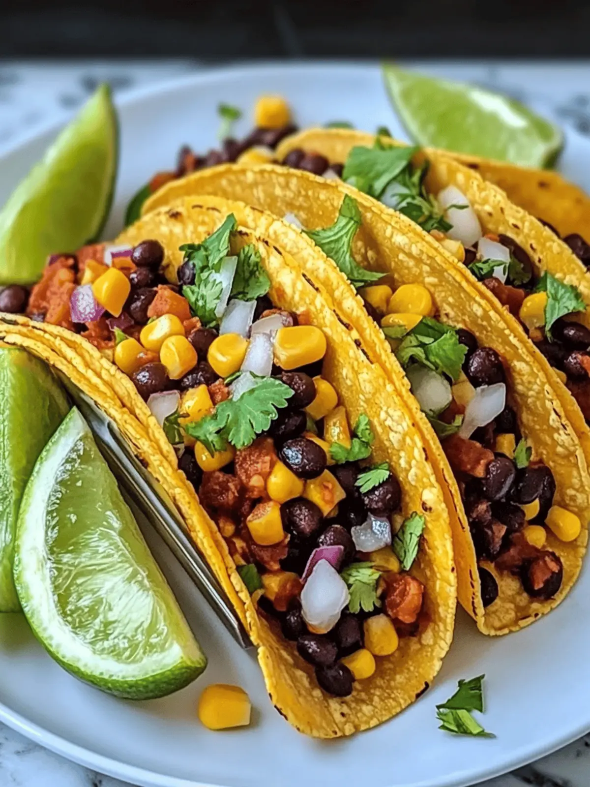 Black Bean Corn Vegetarian Tacos