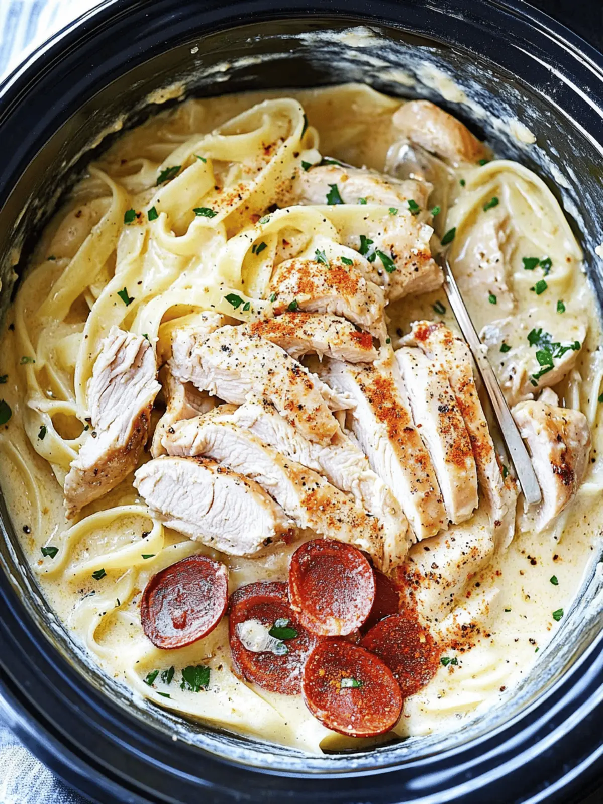Slow Cooker Cajun Chicken Alfredo