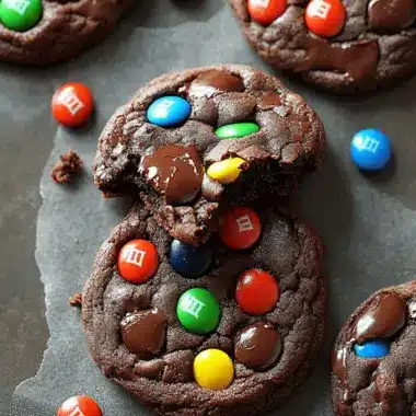 Soft Chocolate M&M Cookies