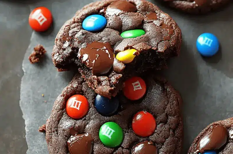 Soft Chocolate M&M Cookies