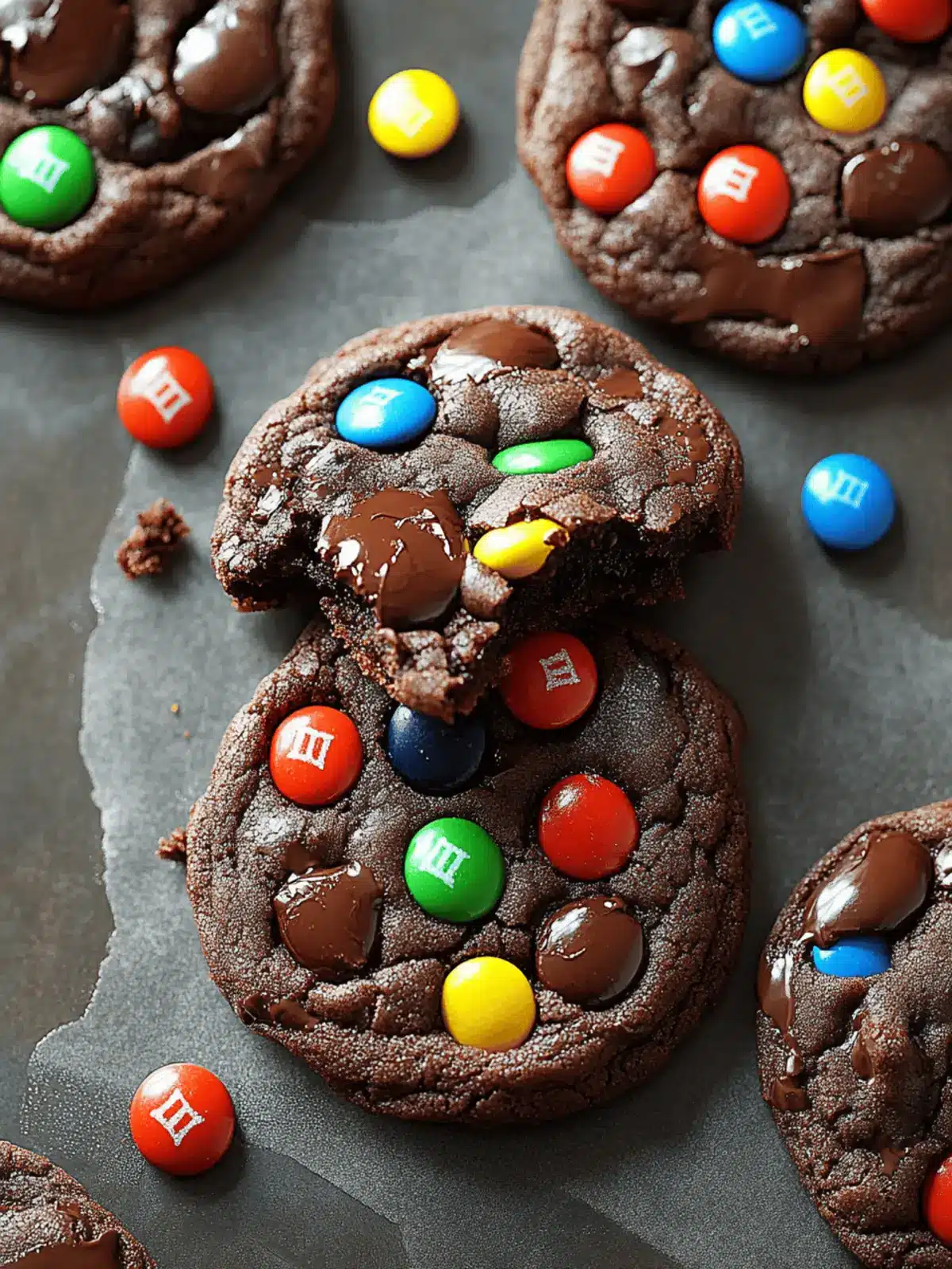Soft Chocolate M&M Cookies