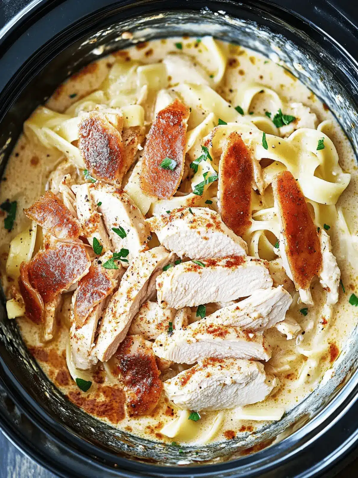 Slow Cooker Cajun Chicken Alfredo