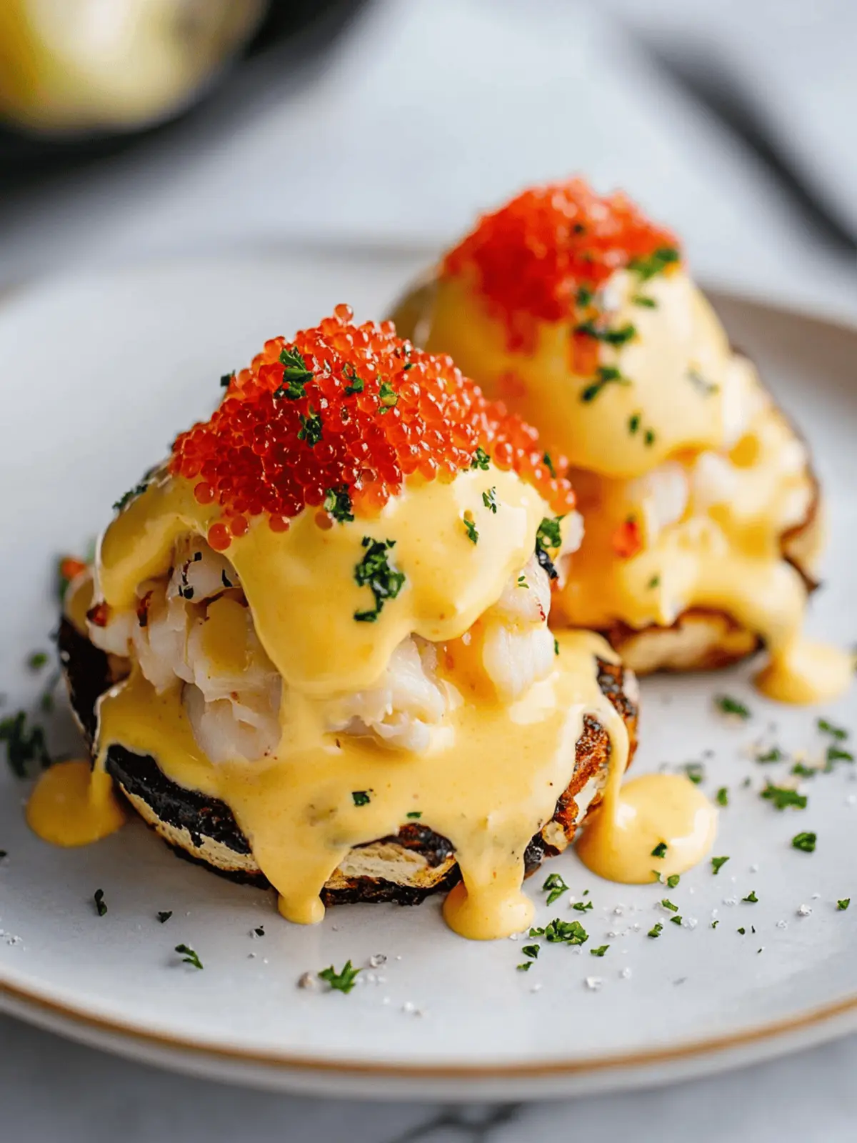 Crab Eggs Benedict with Caviar