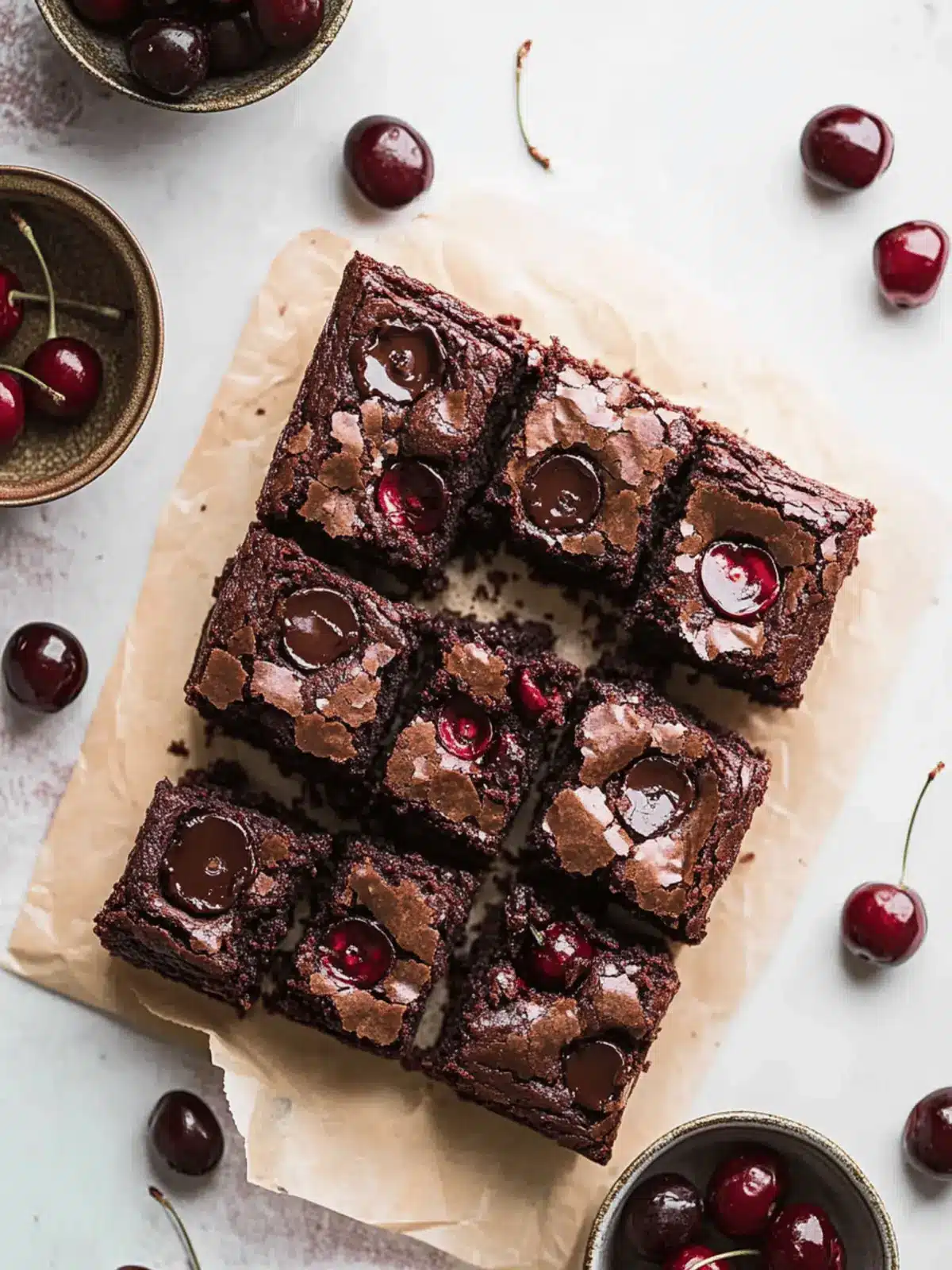 Roasted Chocolate Cherry Brownies