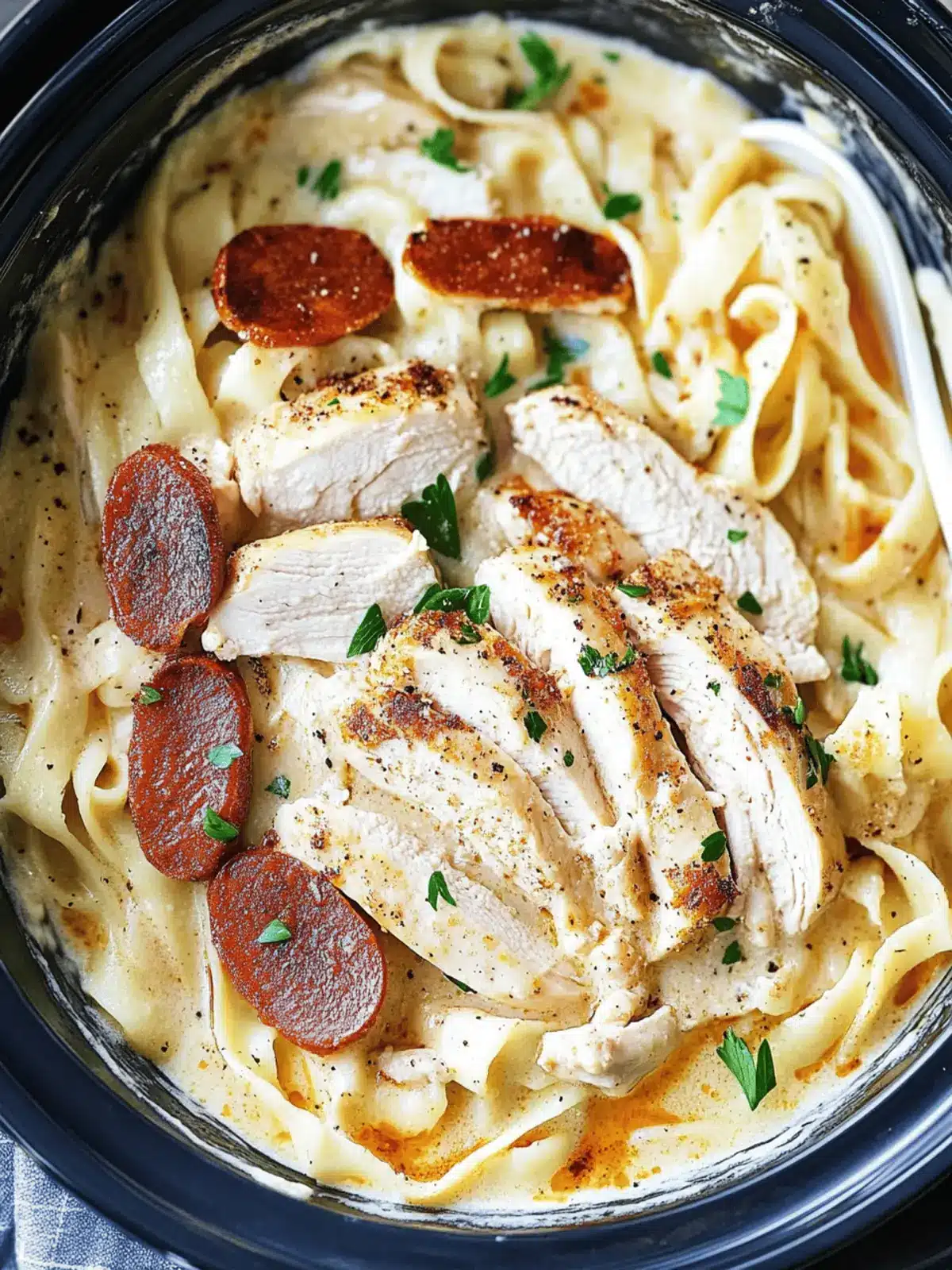 Slow Cooker Cajun Chicken Alfredo