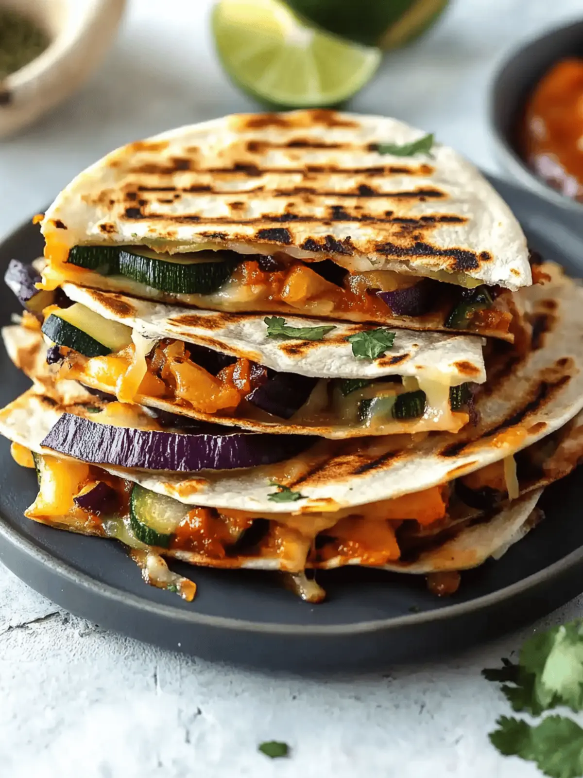 Grilled Vegetable Vegan Quesadillas
