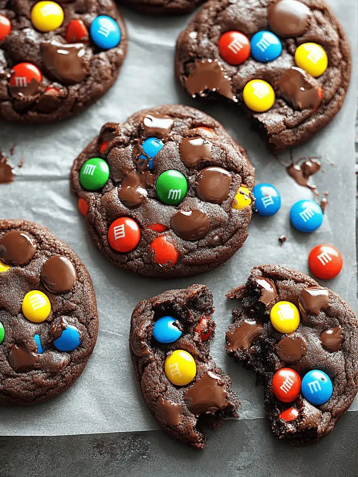 Soft Chocolate M&M Cookies