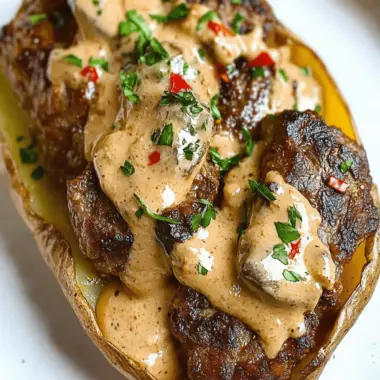 Loaded Baked Potato with Steak Bites