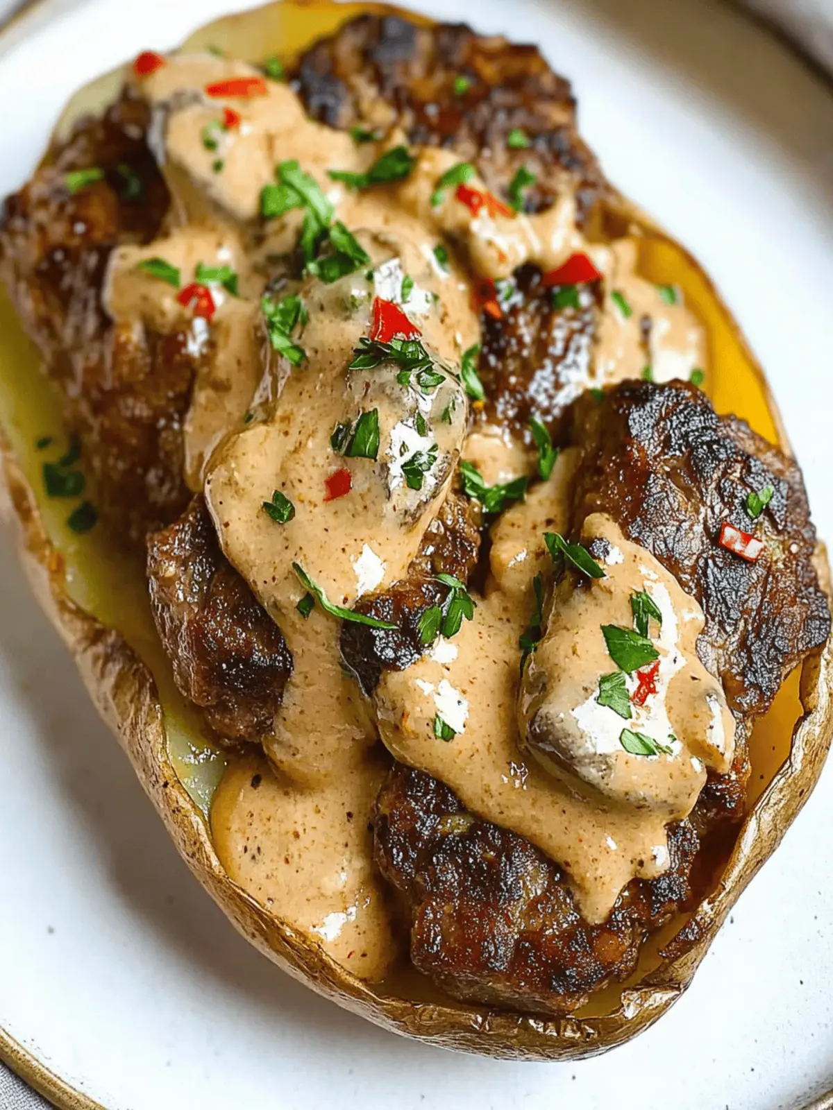 Loaded Baked Potato with Steak Bites