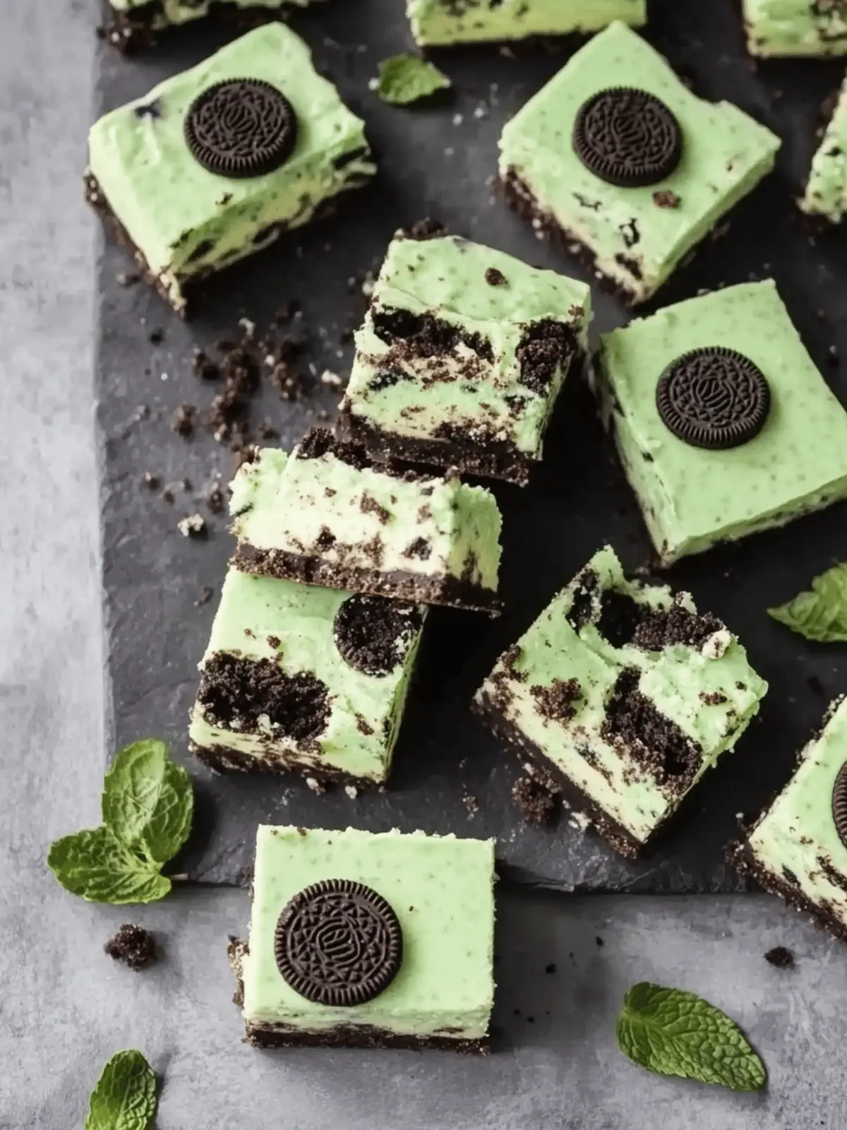 Mint Oreo Cheesecake Bars