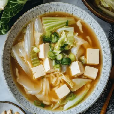 Napa Cabbage Tofu Soup