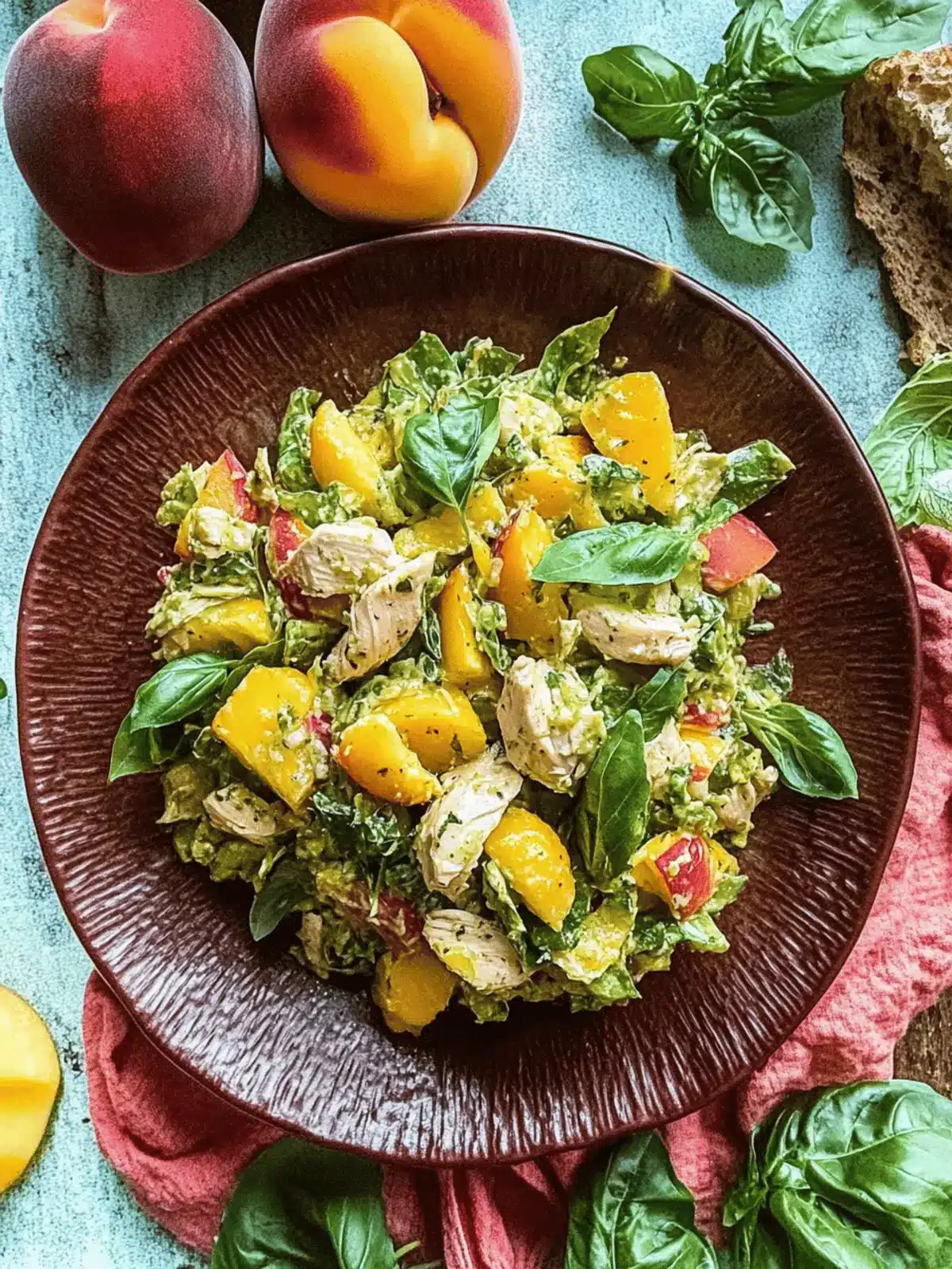 Peach Basil Chicken Salad