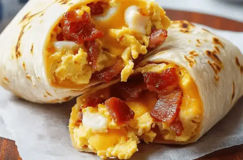 Bacon Egg and Cheese Breakfast Burritos