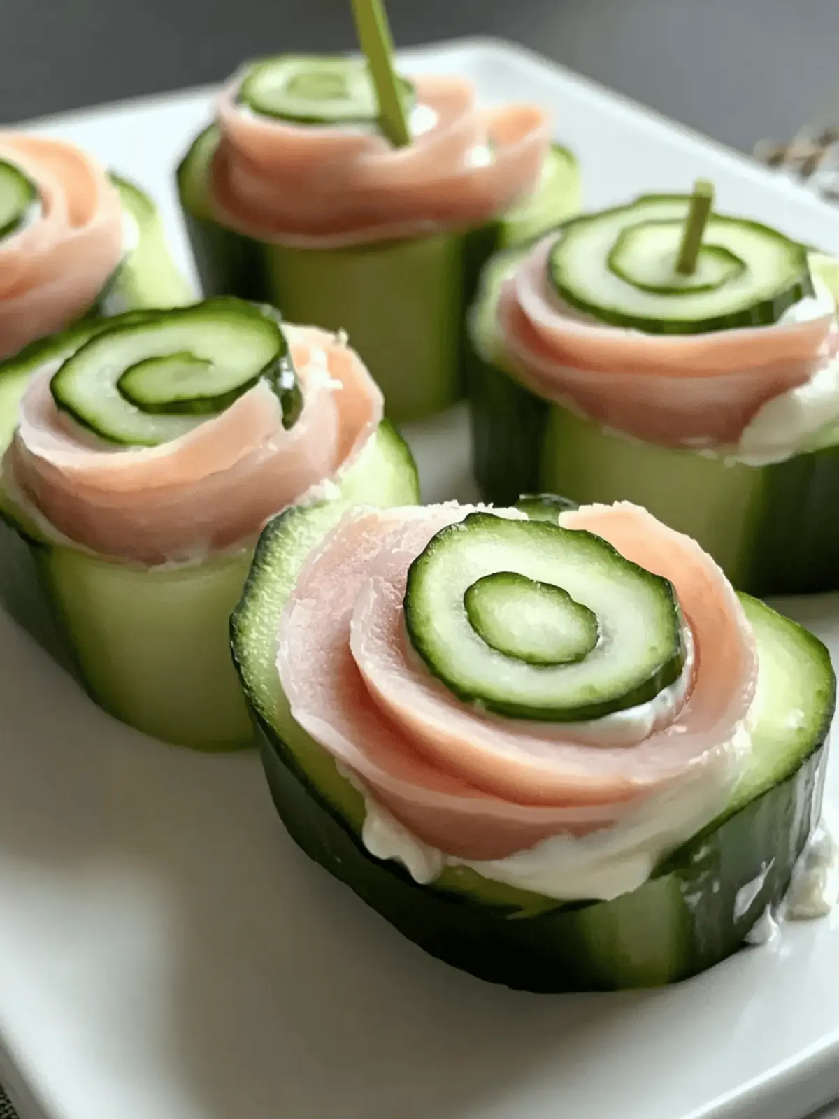 Ham & Cream Cheese Cucumber Rolls