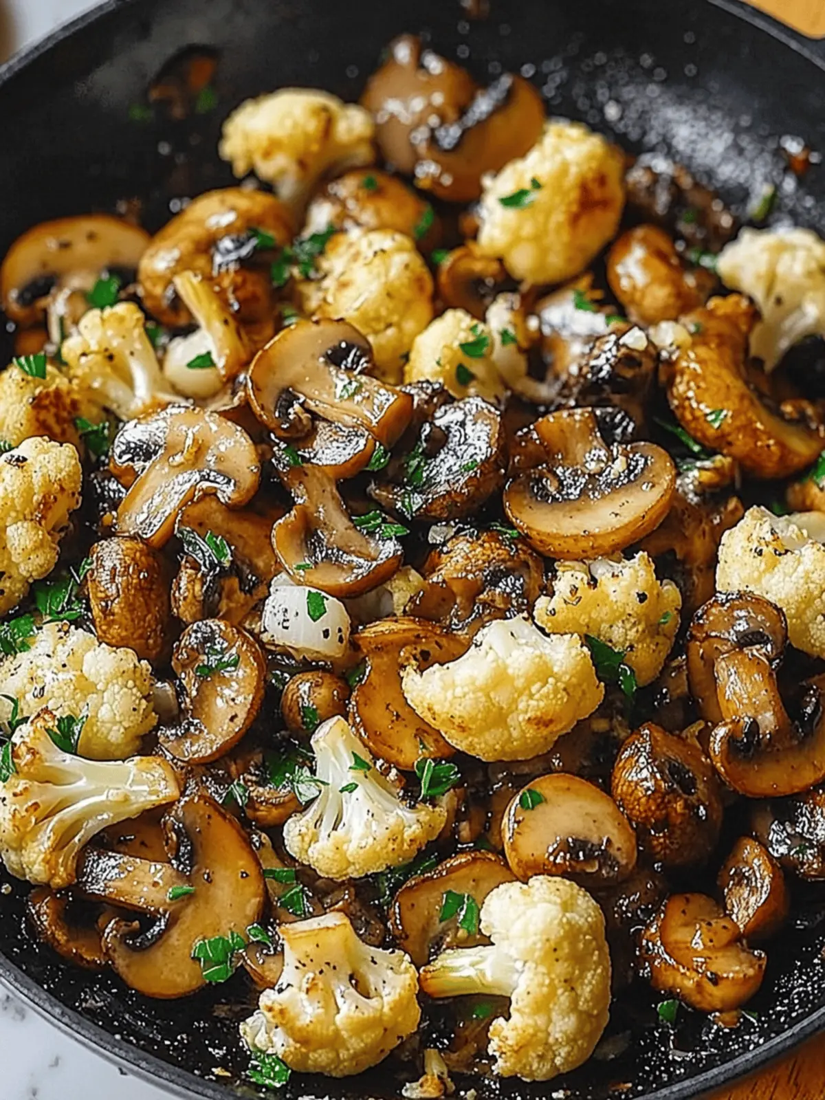 Garlic Mushrooms Cauliflower Skillet