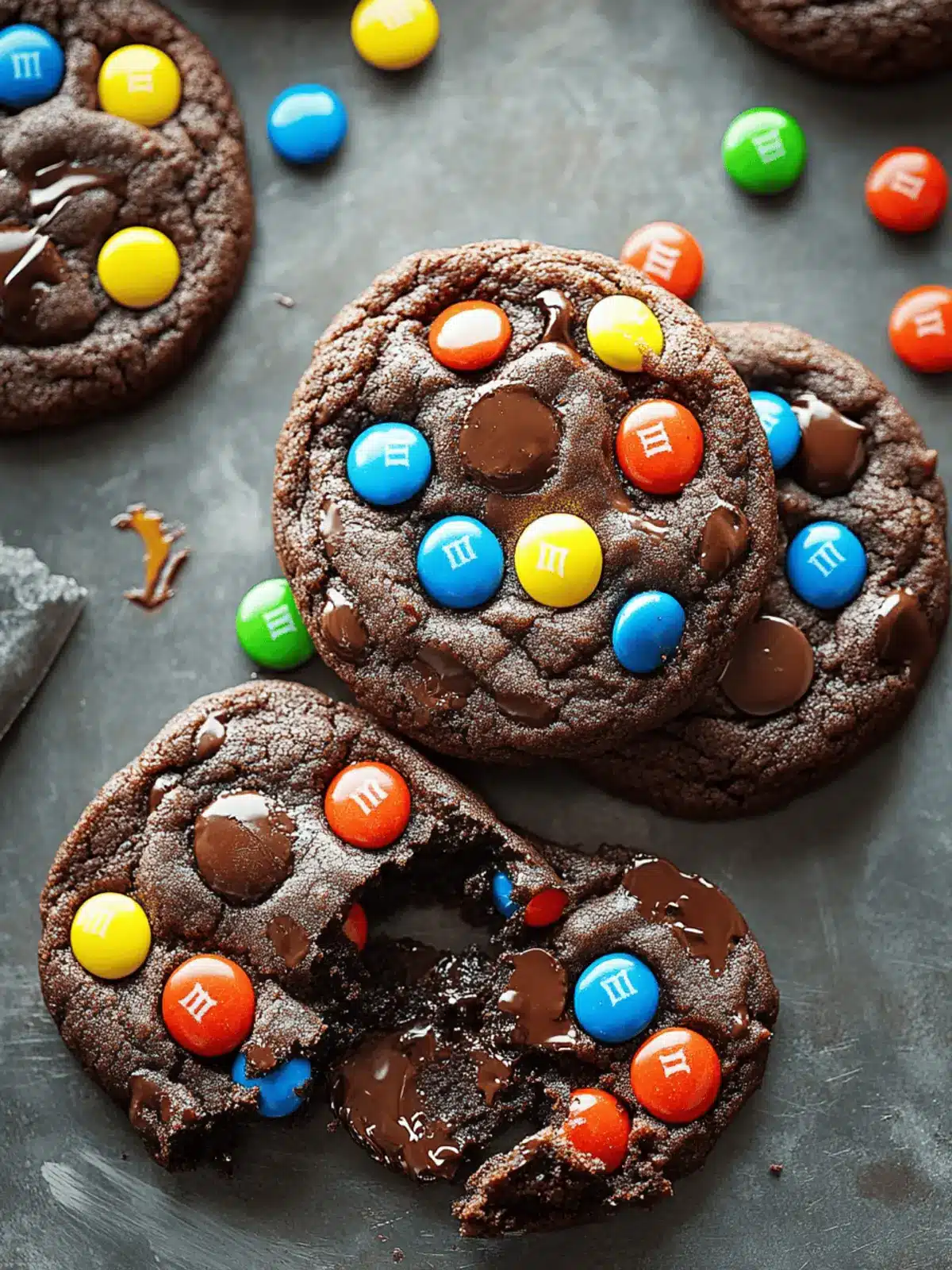 Soft Chocolate M&M Cookies
