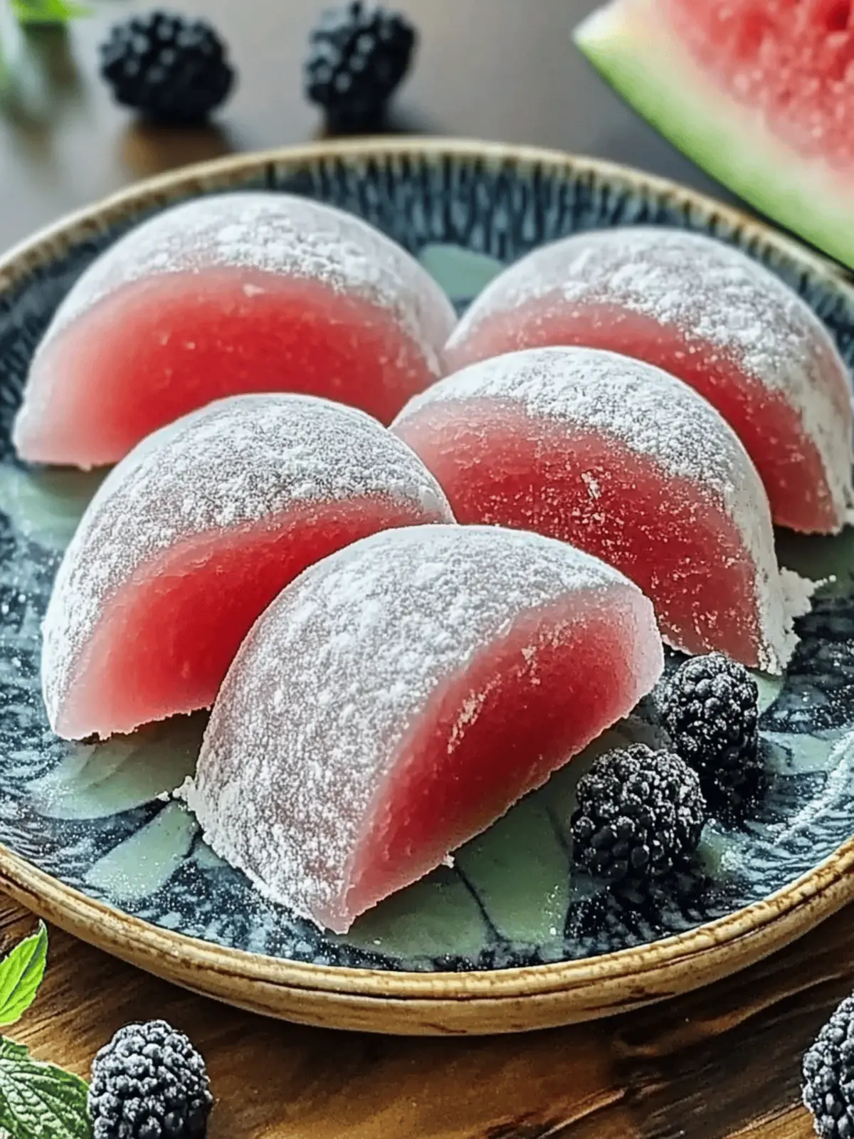 Watermelon Mochi