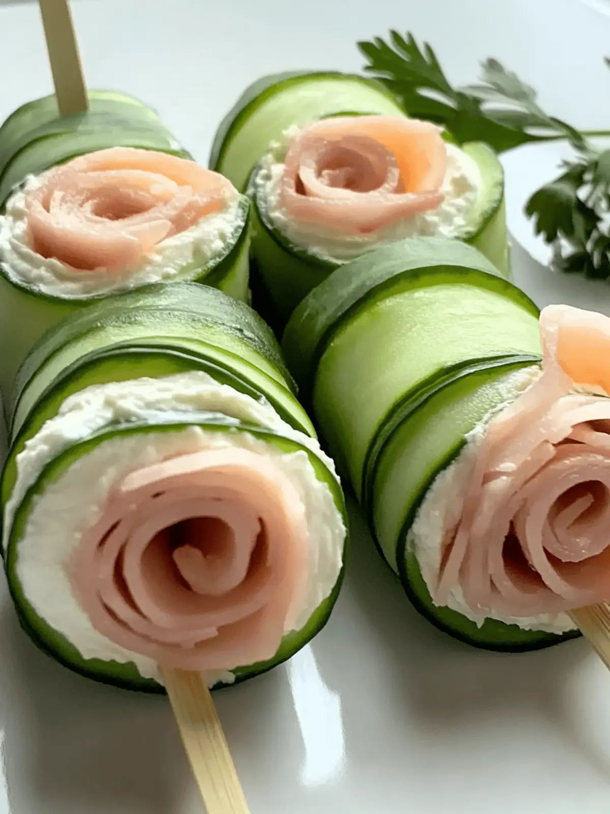 Ham & Cream Cheese Cucumber Rolls