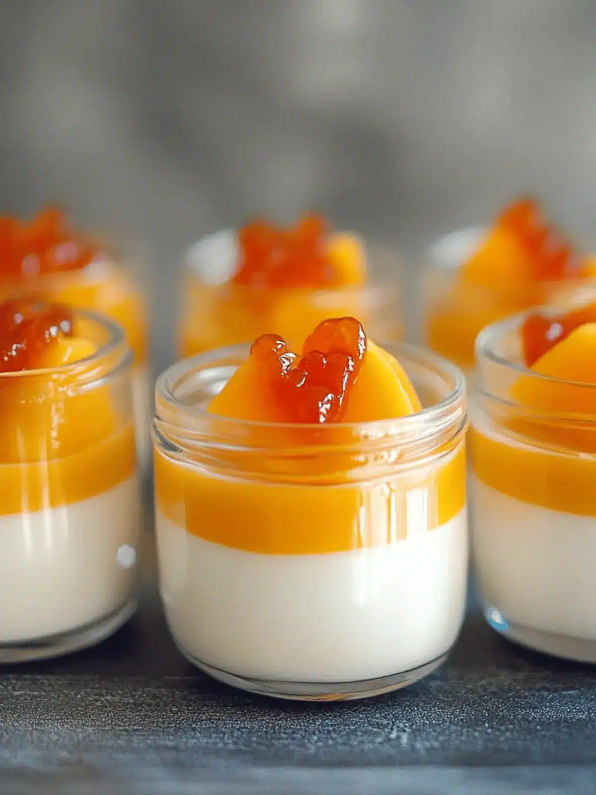 Coconut Mango Panna Cotta with Caramelized Mango