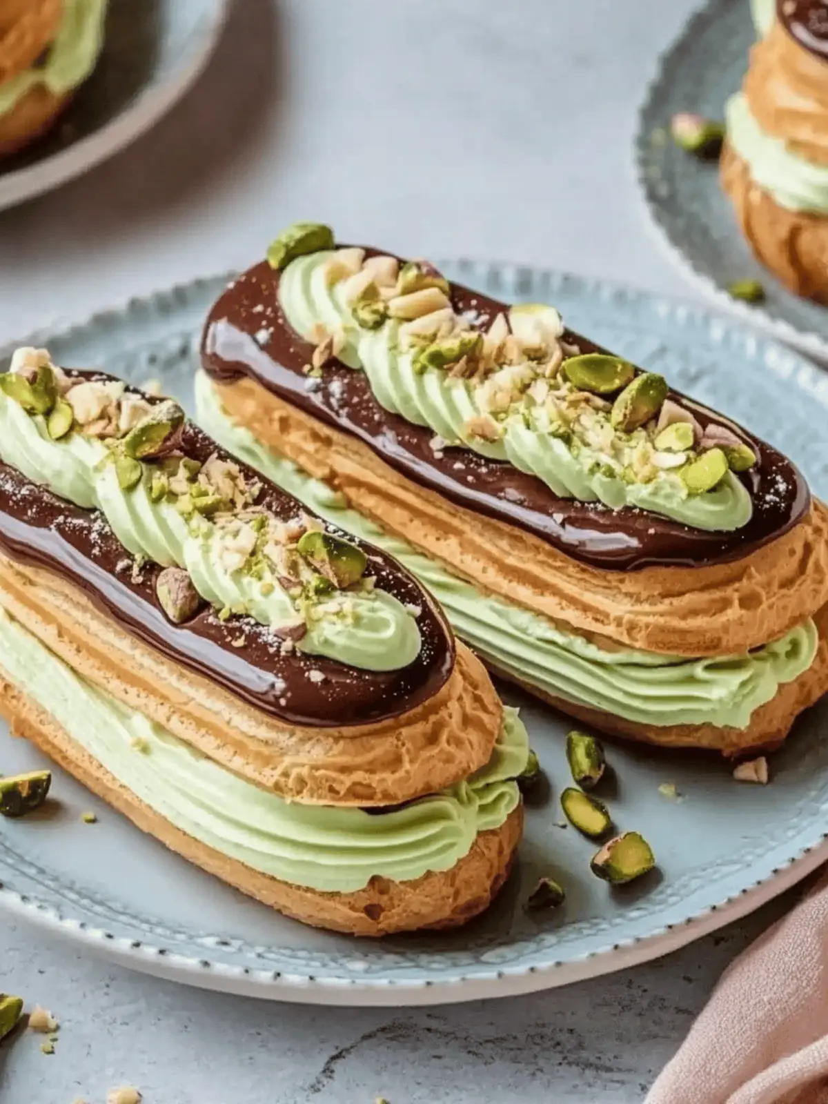 Pistachio Éclairs