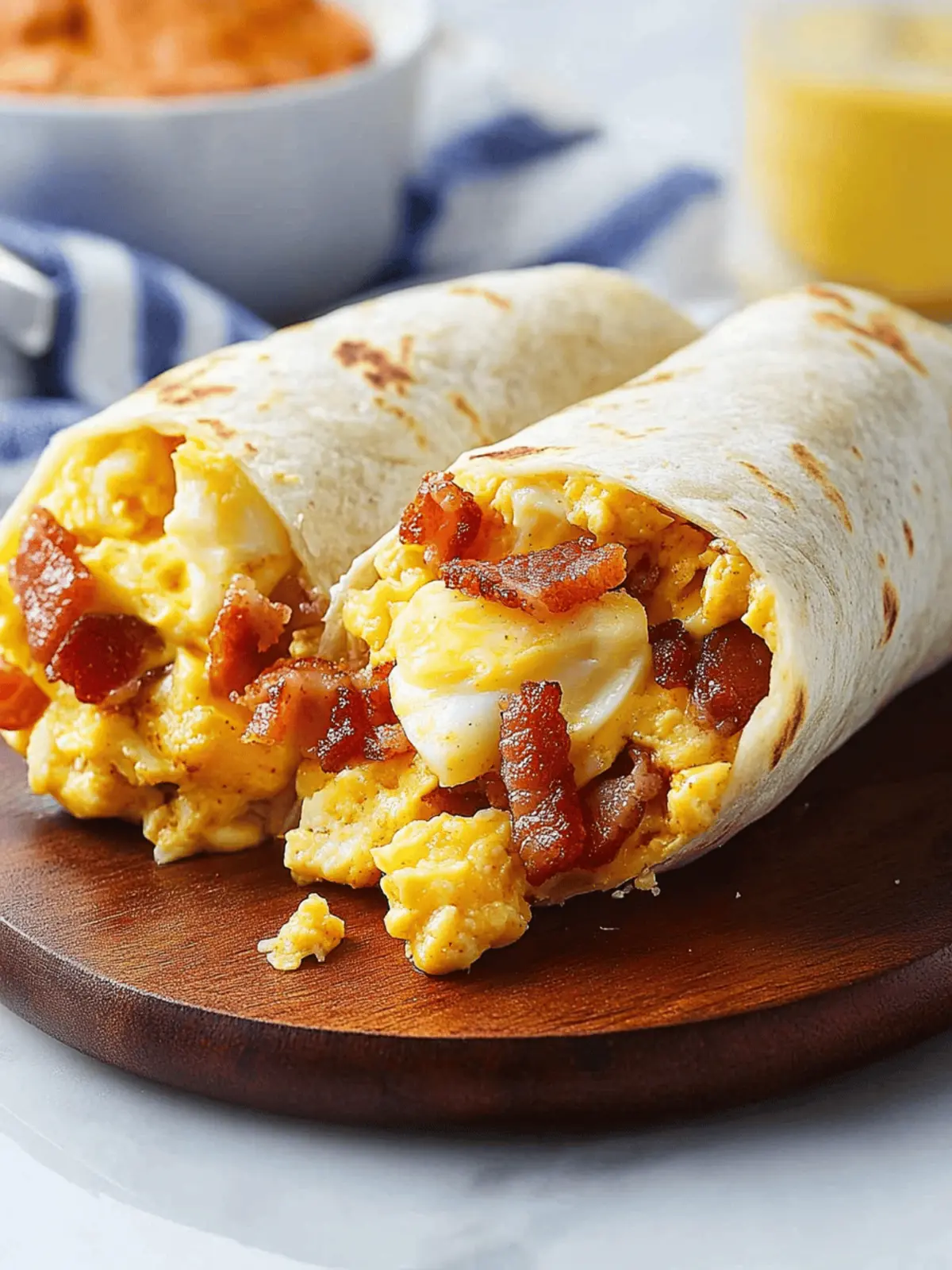Bacon Egg and Cheese Breakfast Burritos