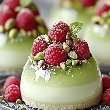 Pistachio & Raspberry Cheesecake Domes
