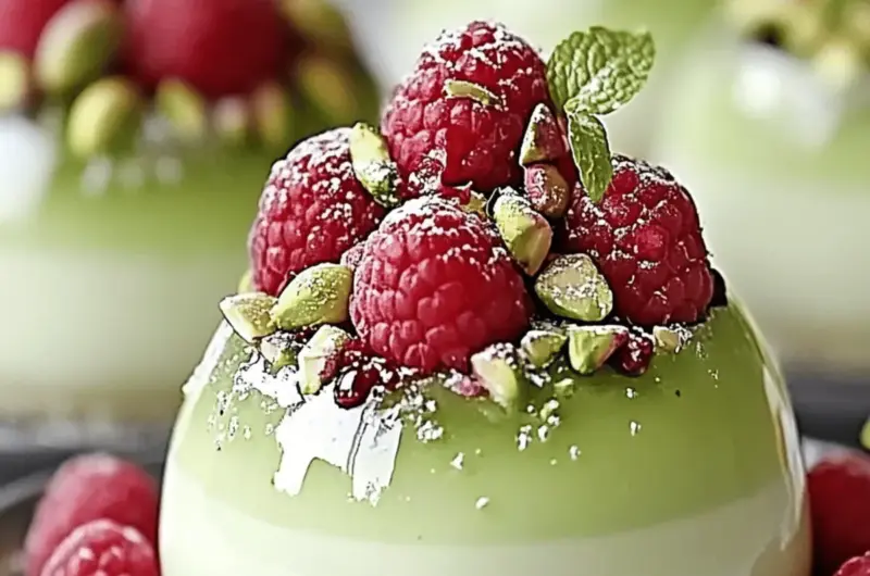 Pistachio & Raspberry Cheesecake Domes