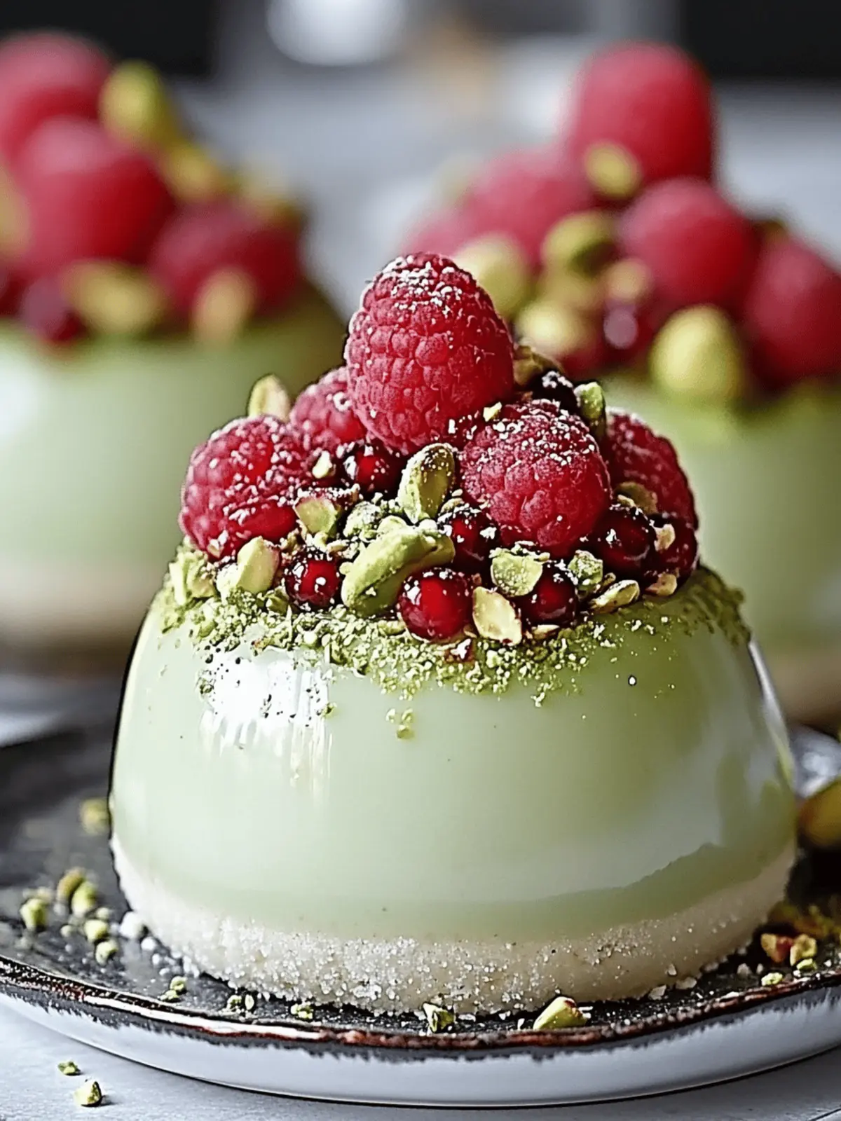 Pistachio & Raspberry Cheesecake Domes