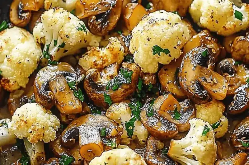 Garlic Mushrooms Cauliflower Skillet