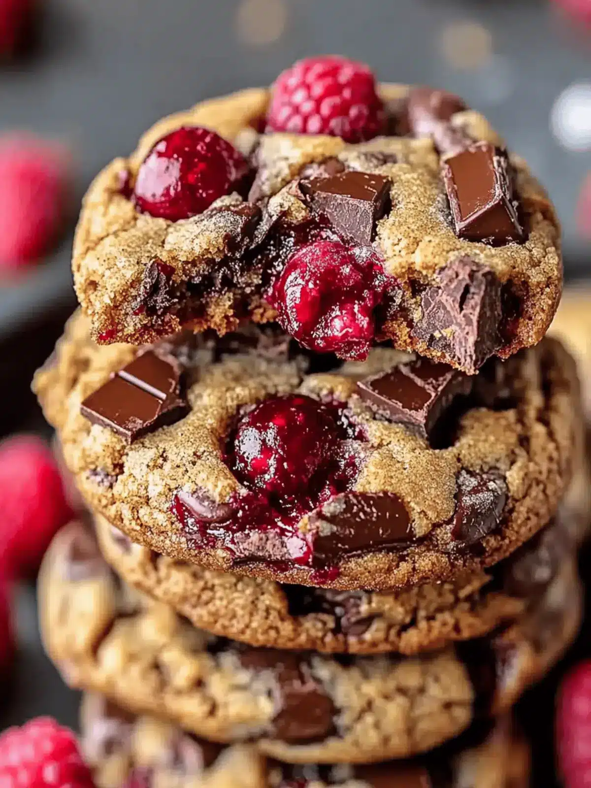 Raspberry Chocolate Chunk Cookies