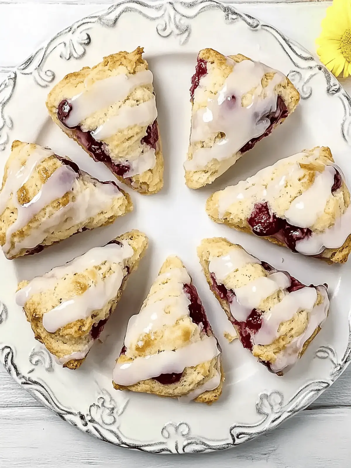 Tart Cherry Scones with Vanilla Glaze