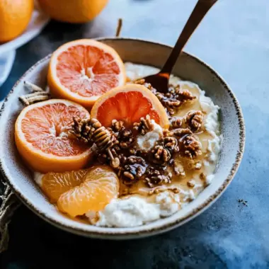 Winter Citrus Ricotta Breakfast Bowl with Honeycomb