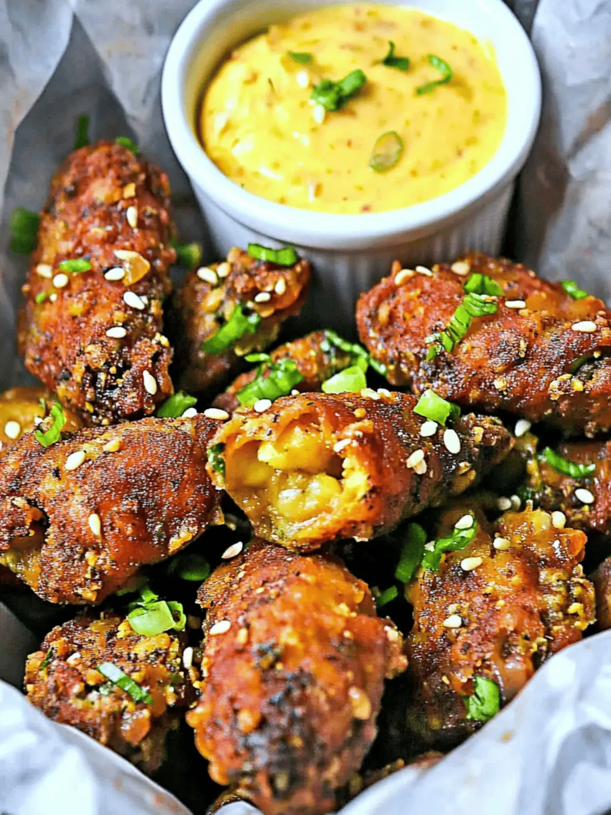 Jerk Chickpea Wings with Sweet Mango Dip