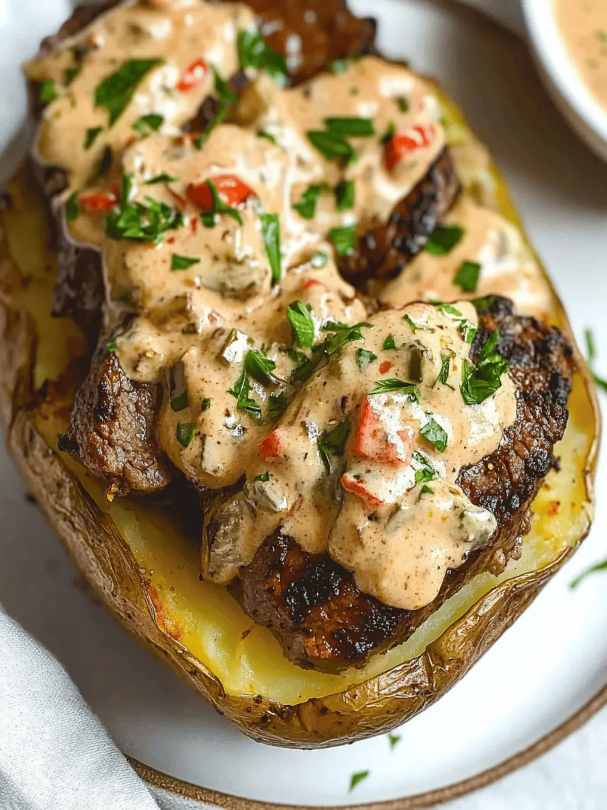 Loaded Baked Potato with Steak Bites