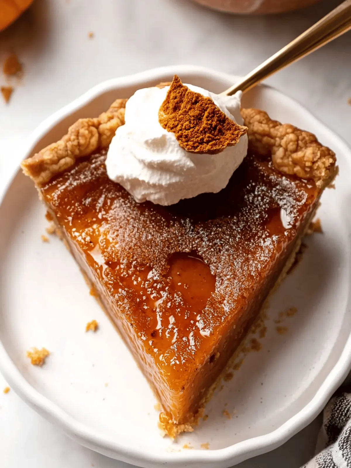 Pumpkin Pie Brûlée with Bourbon Vanilla Whipped Cream
