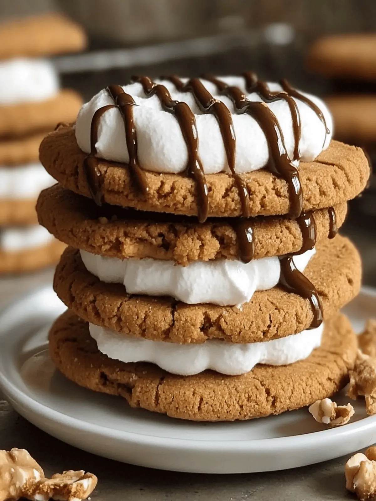Peanut Butter S’mores Sandwich Cookies