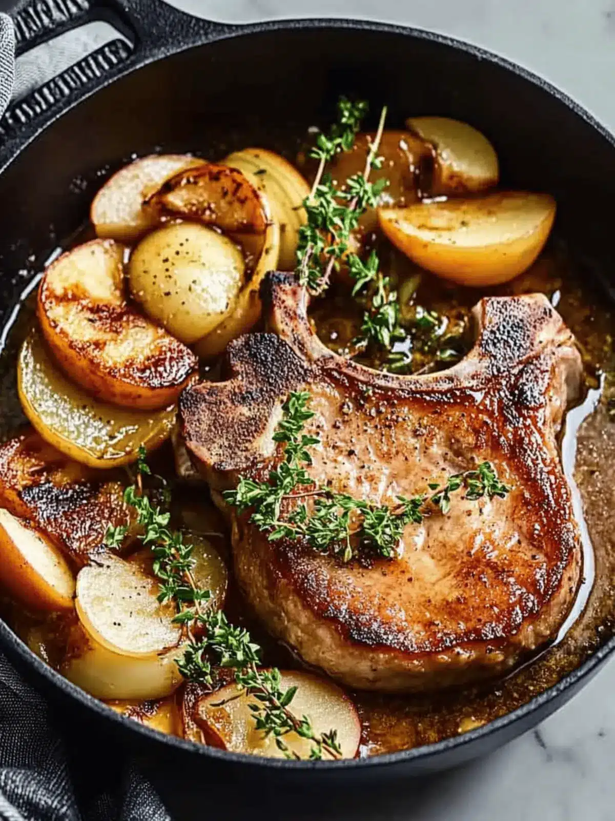 Easy Skillet Pork Chops with Apples and Onions