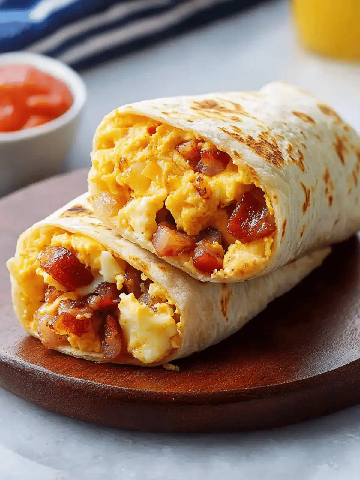 Bacon Egg and Cheese Breakfast Burritos