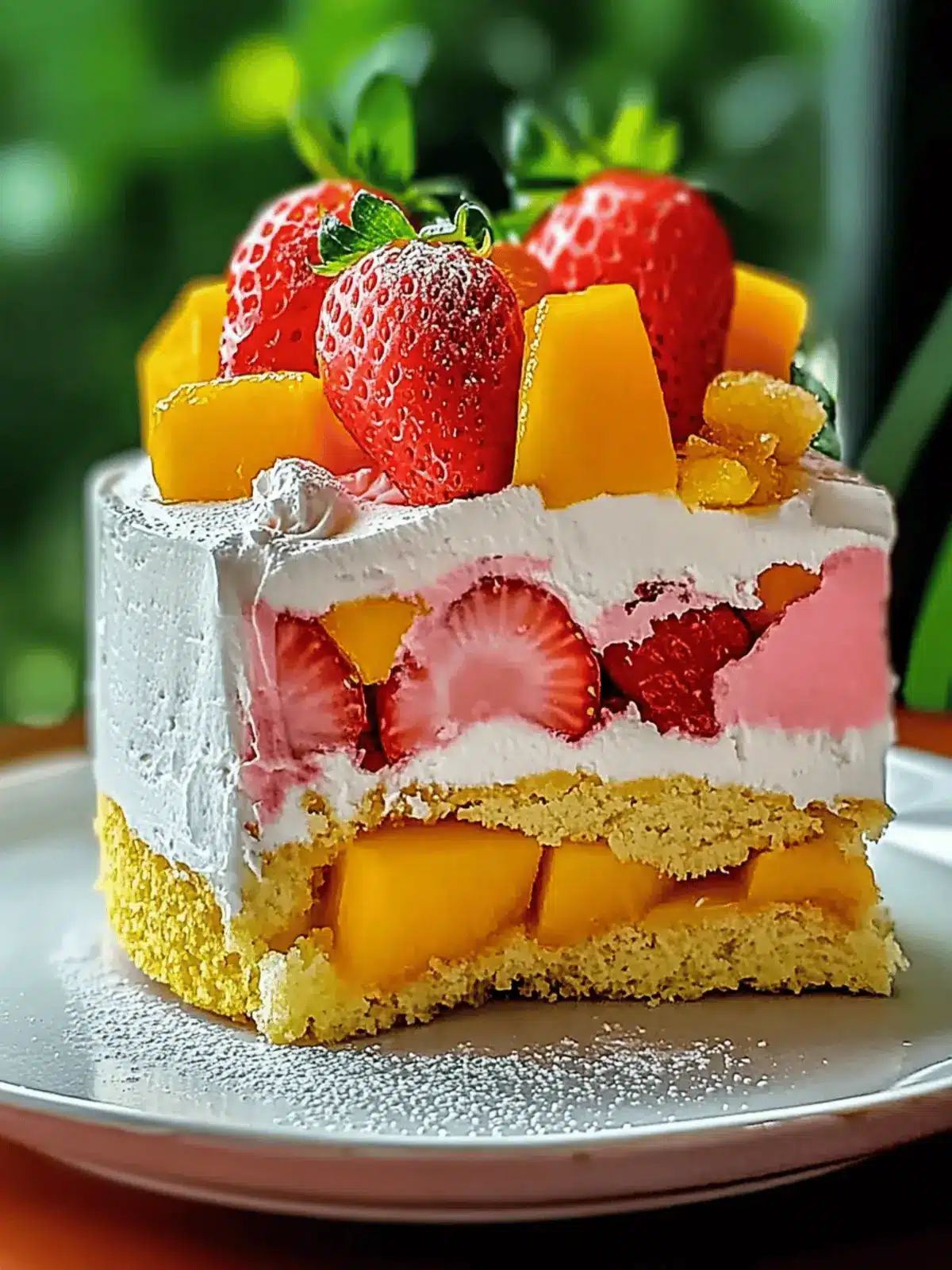 Strawberry Mango Split Cake
