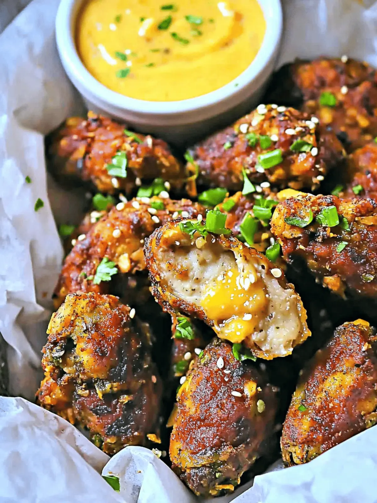 Jerk Chickpea Wings with Sweet Mango Dip