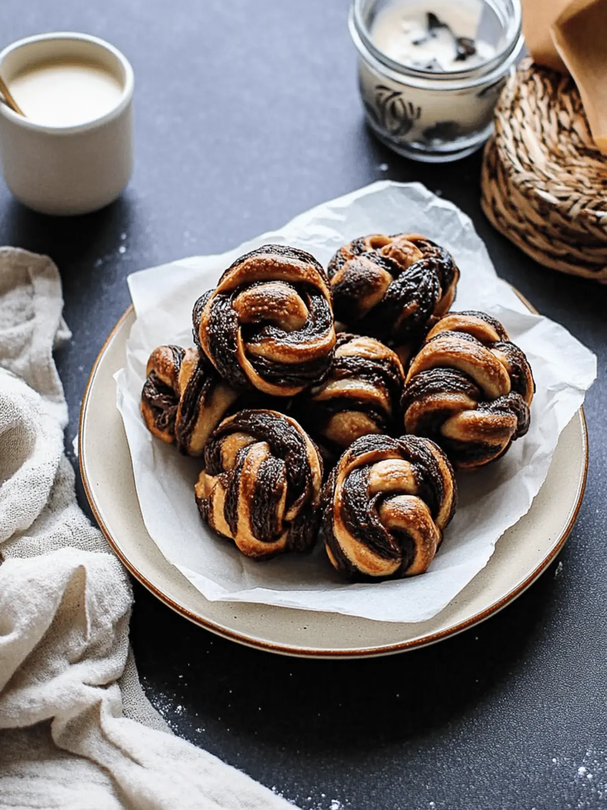 Chocolate Cardamom Bread Knots