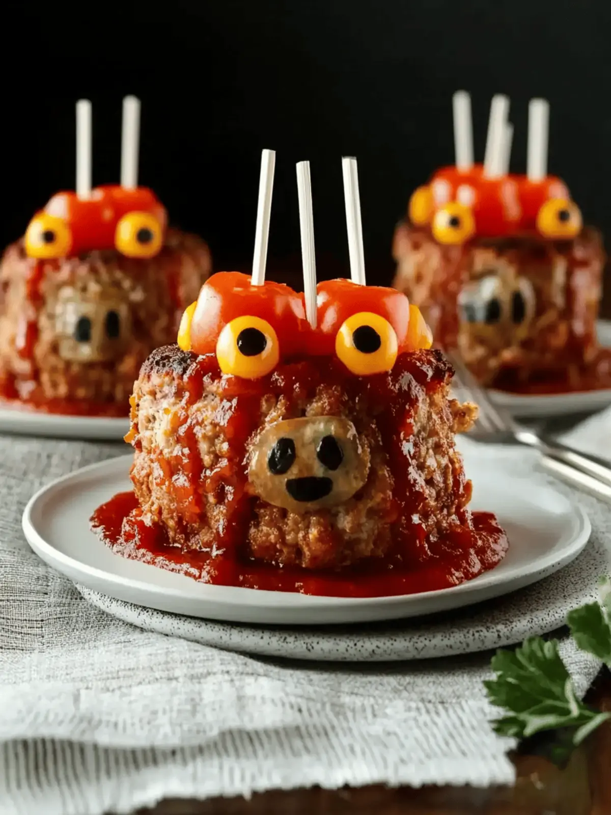 Mini Monster Meatloaf Halloween