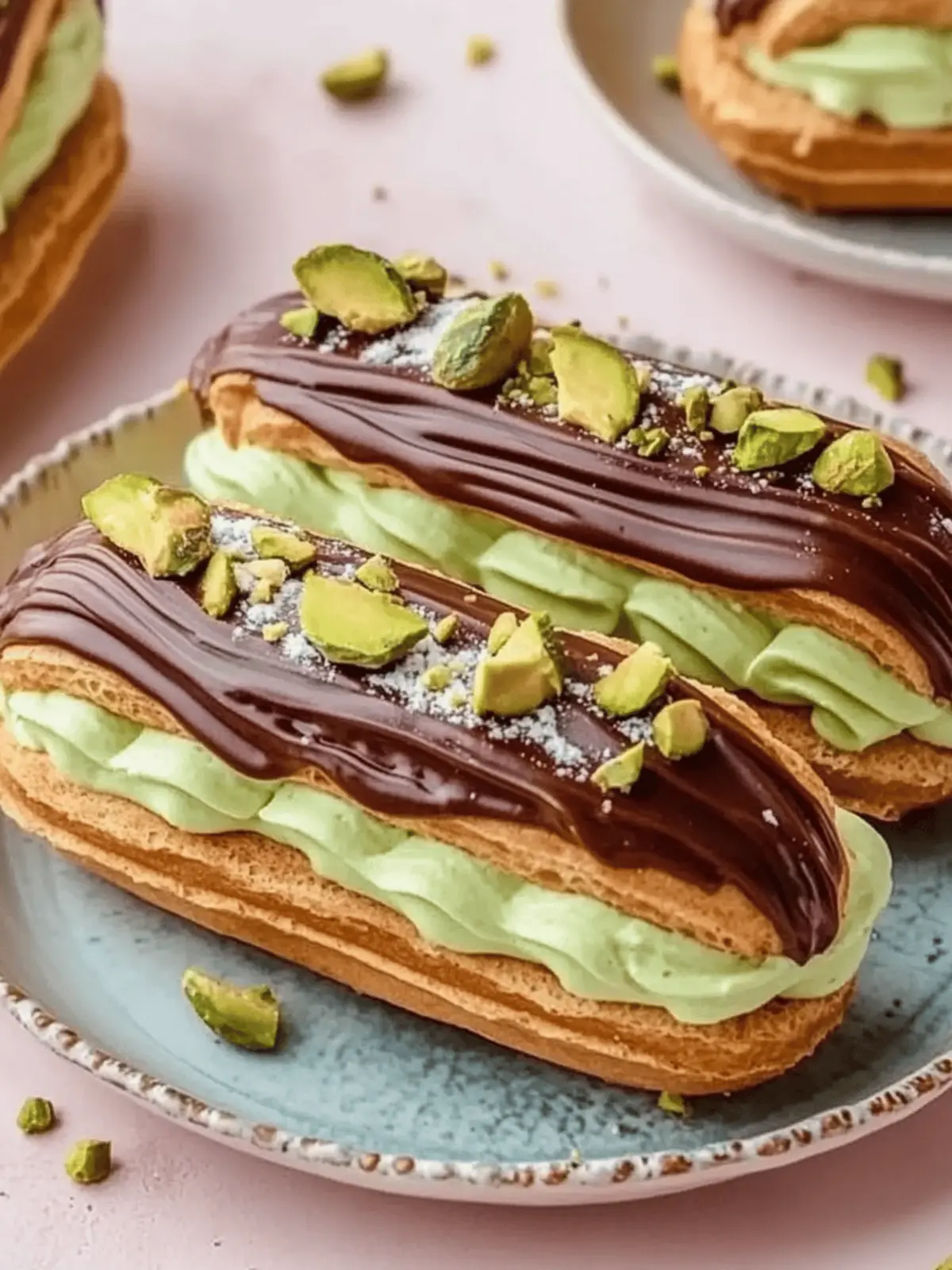 Pistachio Éclairs