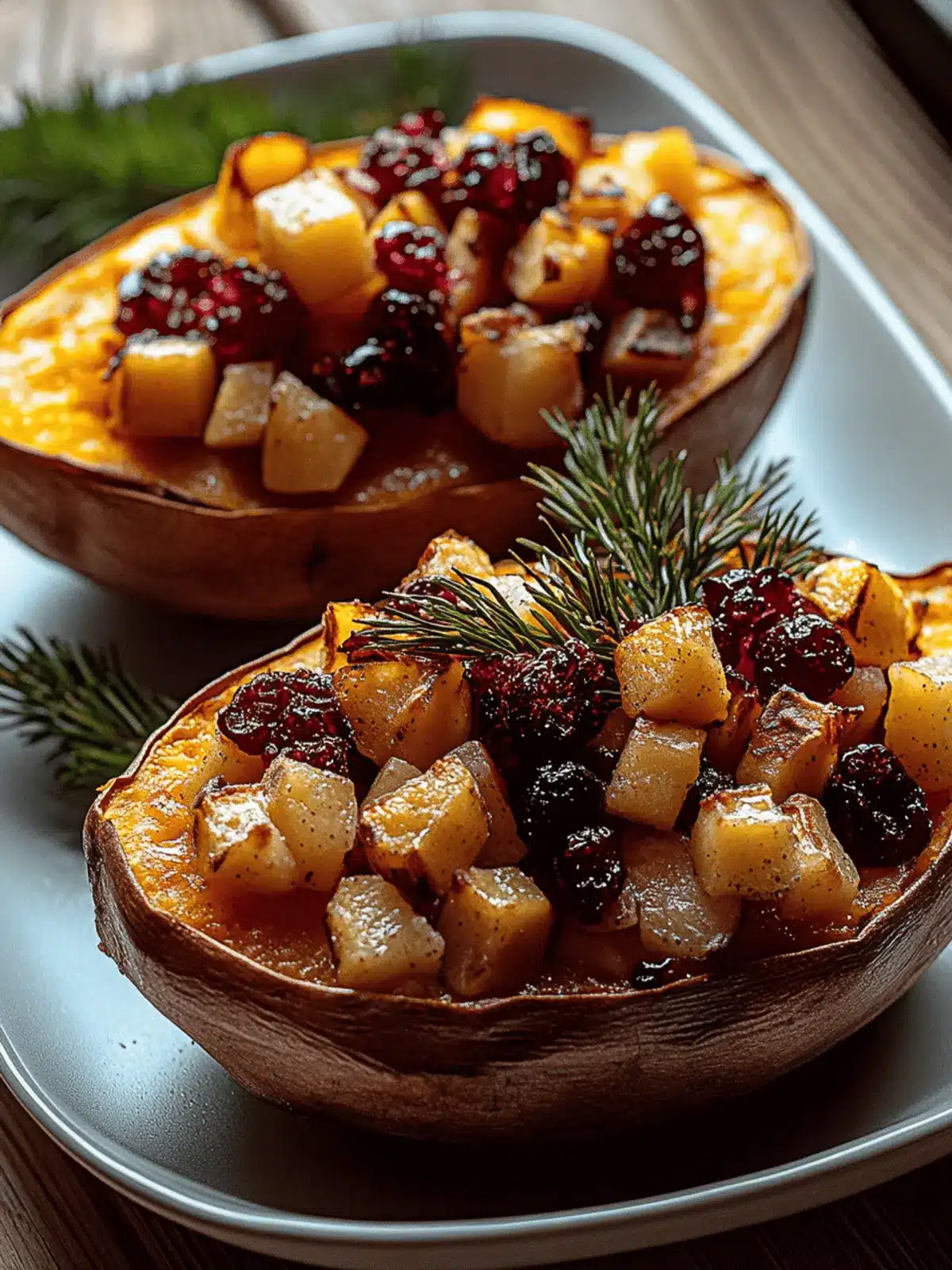 Cranberry Apple Twice-Baked Sweet Potatoes