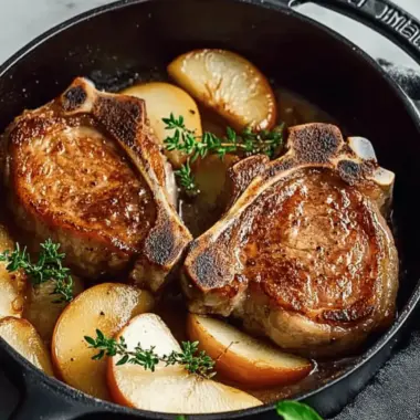 Easy Skillet Pork Chops with Apples and Onions